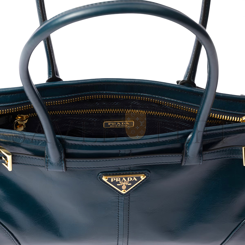 Pra*a bonnie medium leather handbag 1ba426 (32*15.5*12cm)